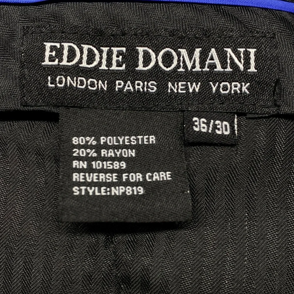 Eddie Domani Mens Dress Pants Flat Front Straight Leg Size 36x30‎ Charcoal